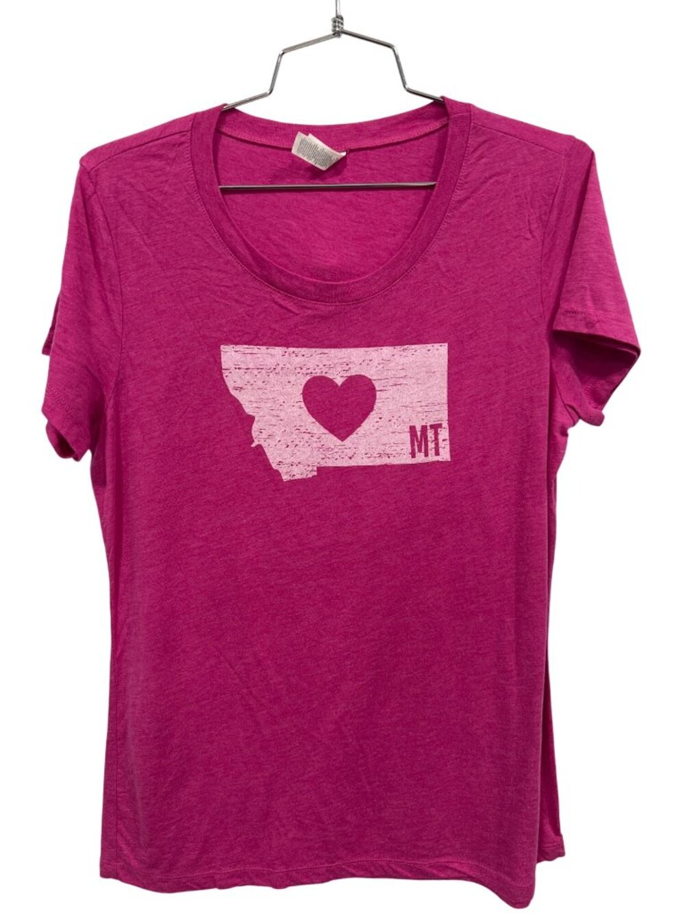 Bella + Canvas Graphic T-Shirt Size 2XL Montana Heart Short Sleeve Crewneck Pink